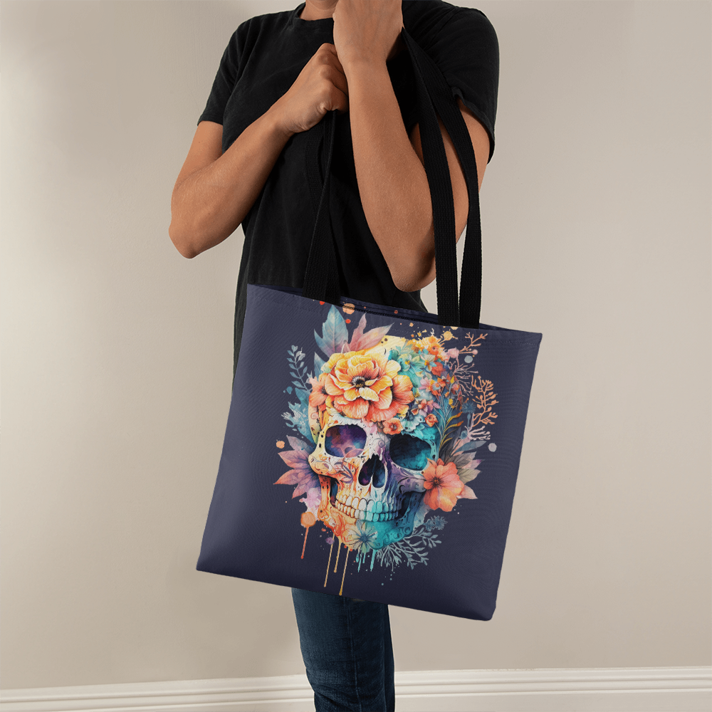 Dia de los muertos black tote bag