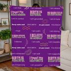 Jersey Fleece Birth Affirmations Blanket 50" x 60"