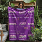 Jersey Fleece Birth Affirmations Blanket 50" x 60"