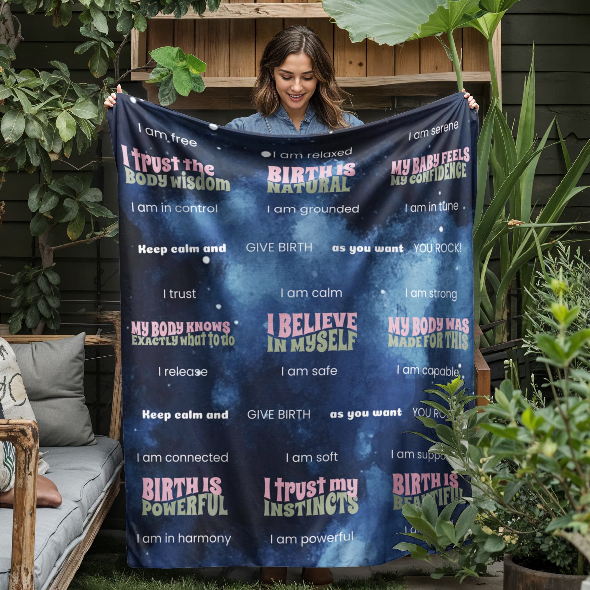 affirmations blanket for pregnancy and birth