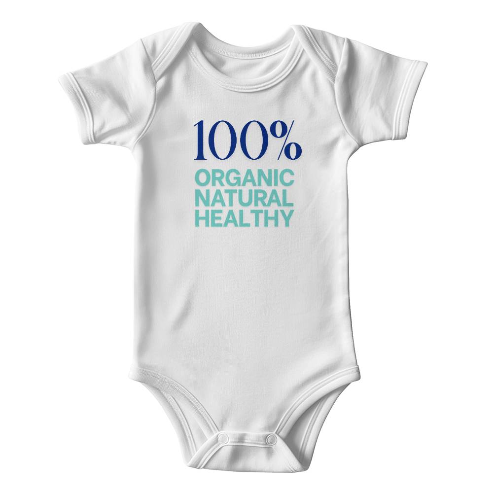 baby onesie bodysuit 100% organic natural healthy - white color