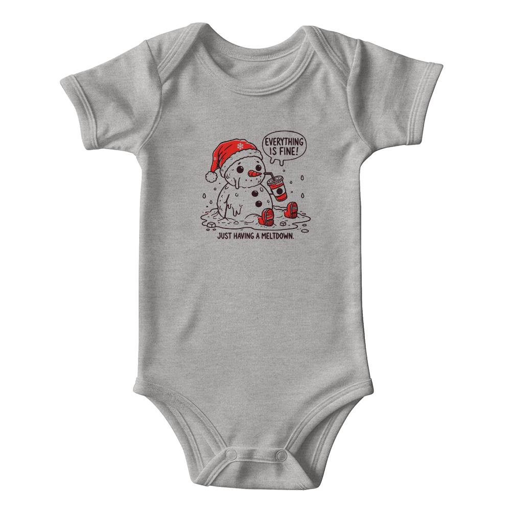 baby onesie - just a meltdown - gray color
