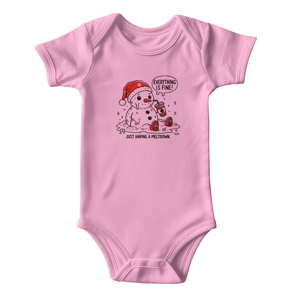 baby onesie - just a meltdown - pink color