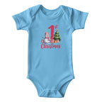 first christmas baby onesie bodysuit blue