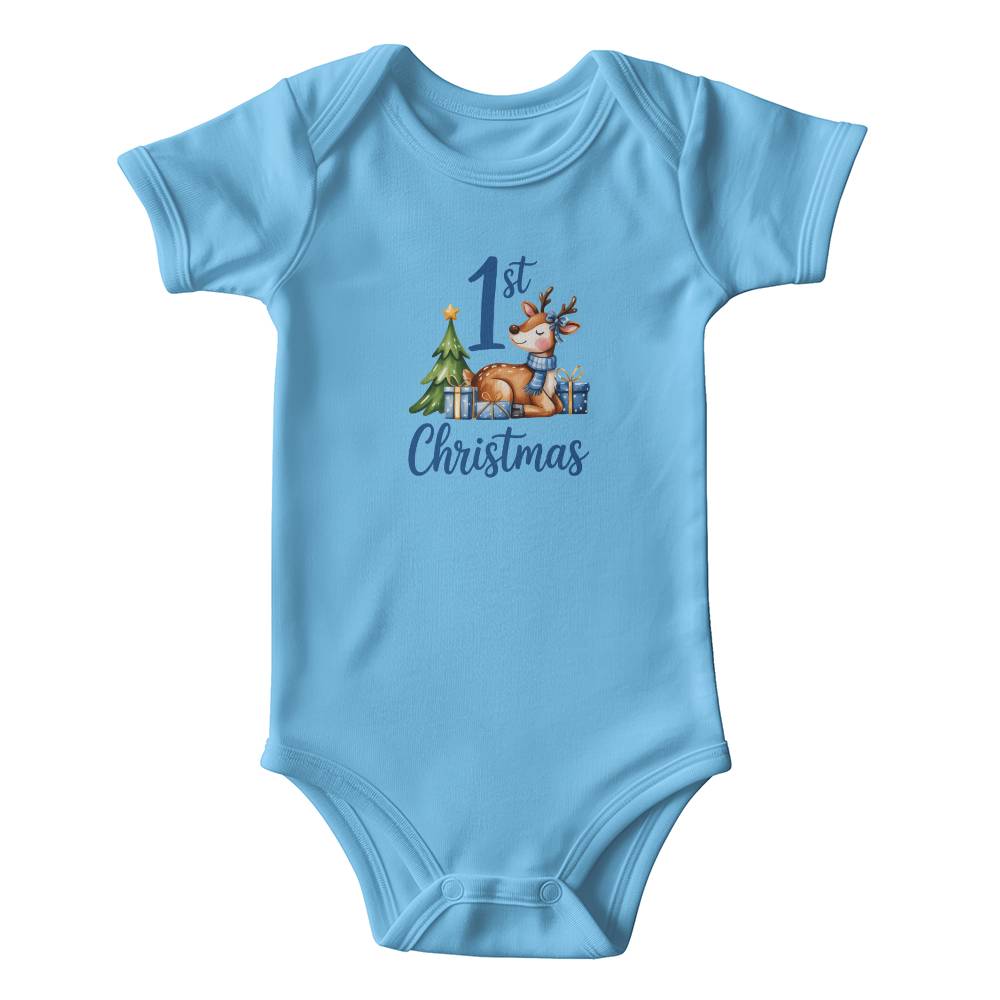 First Christmas Blue baby Gerber Onesies®