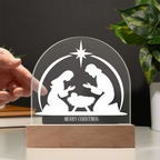Personalized Christmas Nativity Scene LED Acrylic Dome Plaque