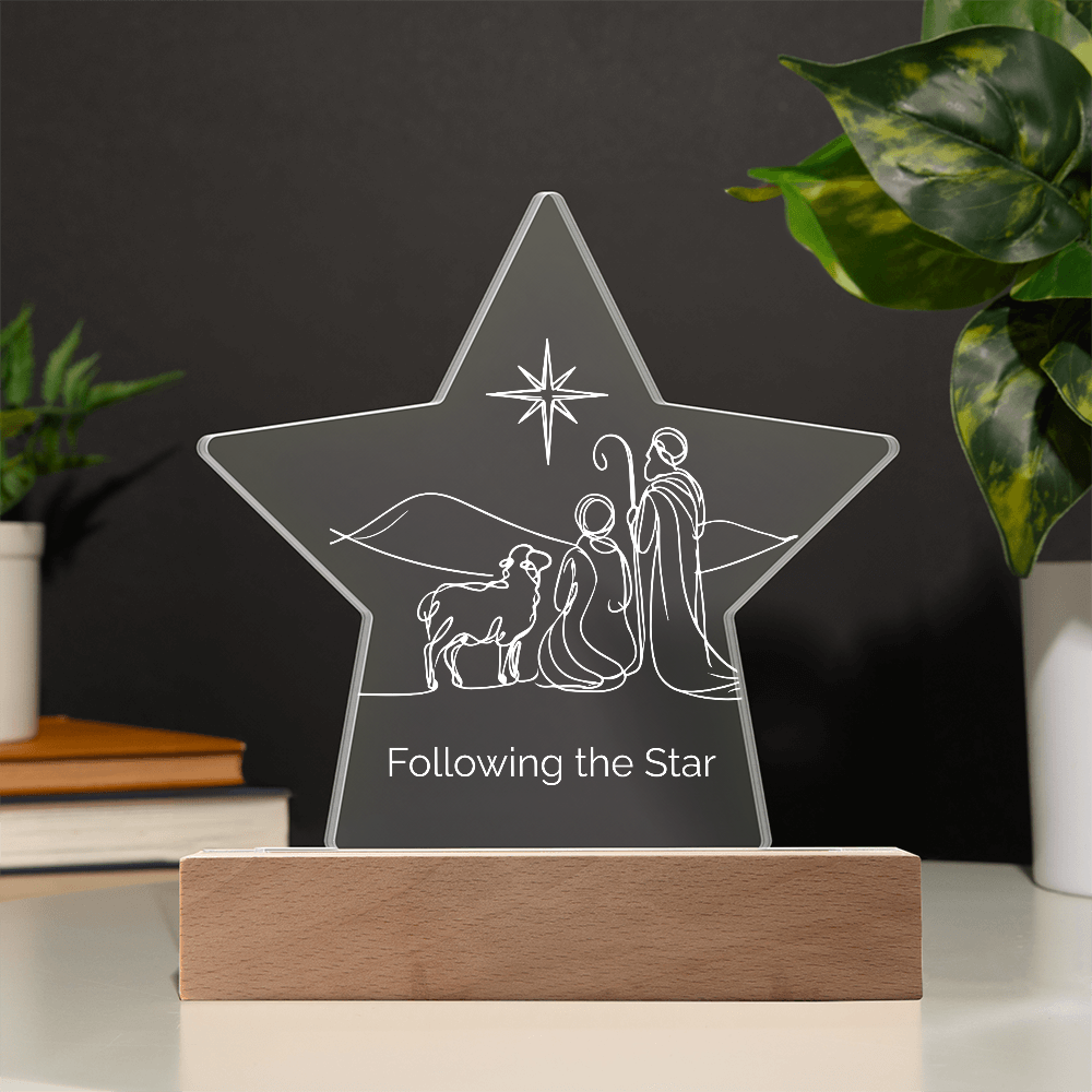 Follow the Star Christmas LED Acrylic Plaque Personalized