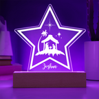 LED star personalized with a name and a nativity scene Christmas gift