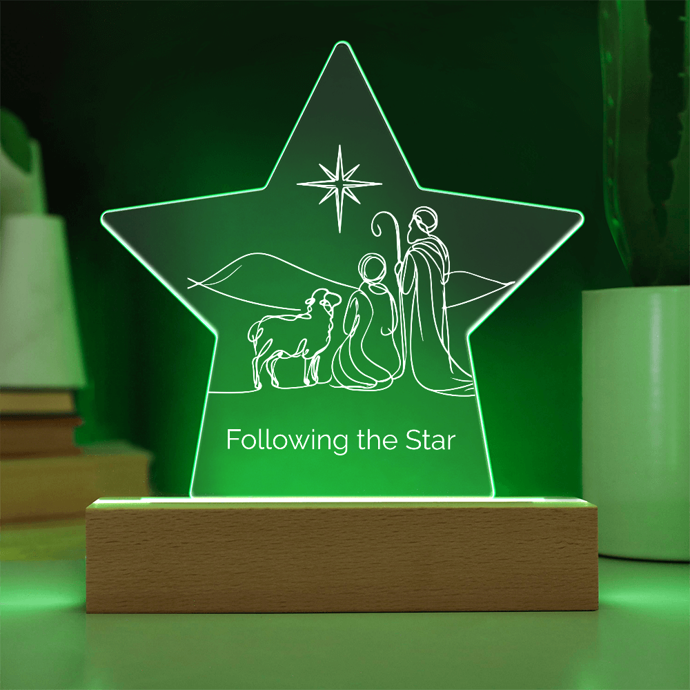 Follow the Star Christmas LED Acrylic Plaque Personalized