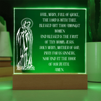 Hail Mary Prayer Catholic LED plaque