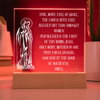Hail Mary Prayer Catholic LED plaque