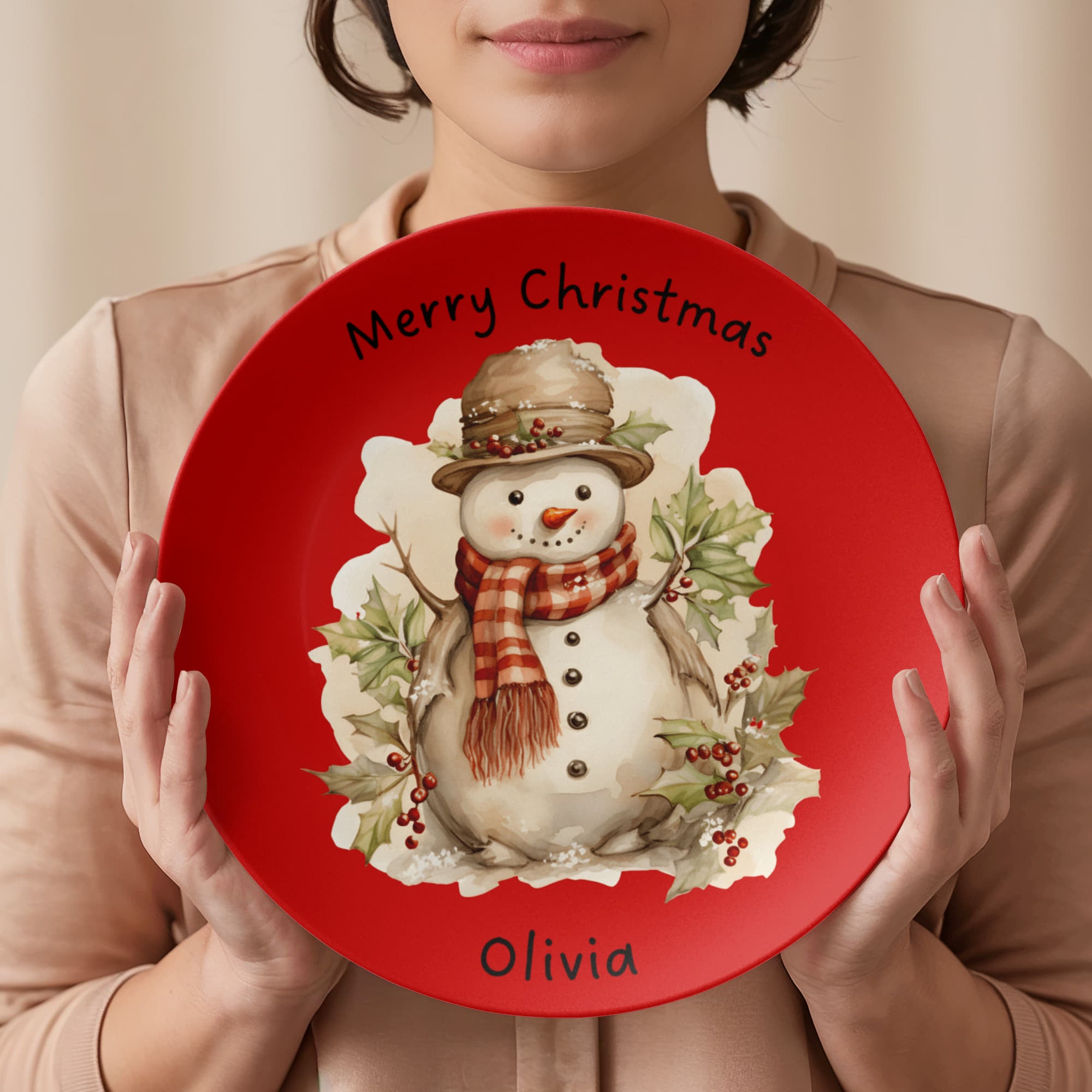personalized christmas plate for a child
