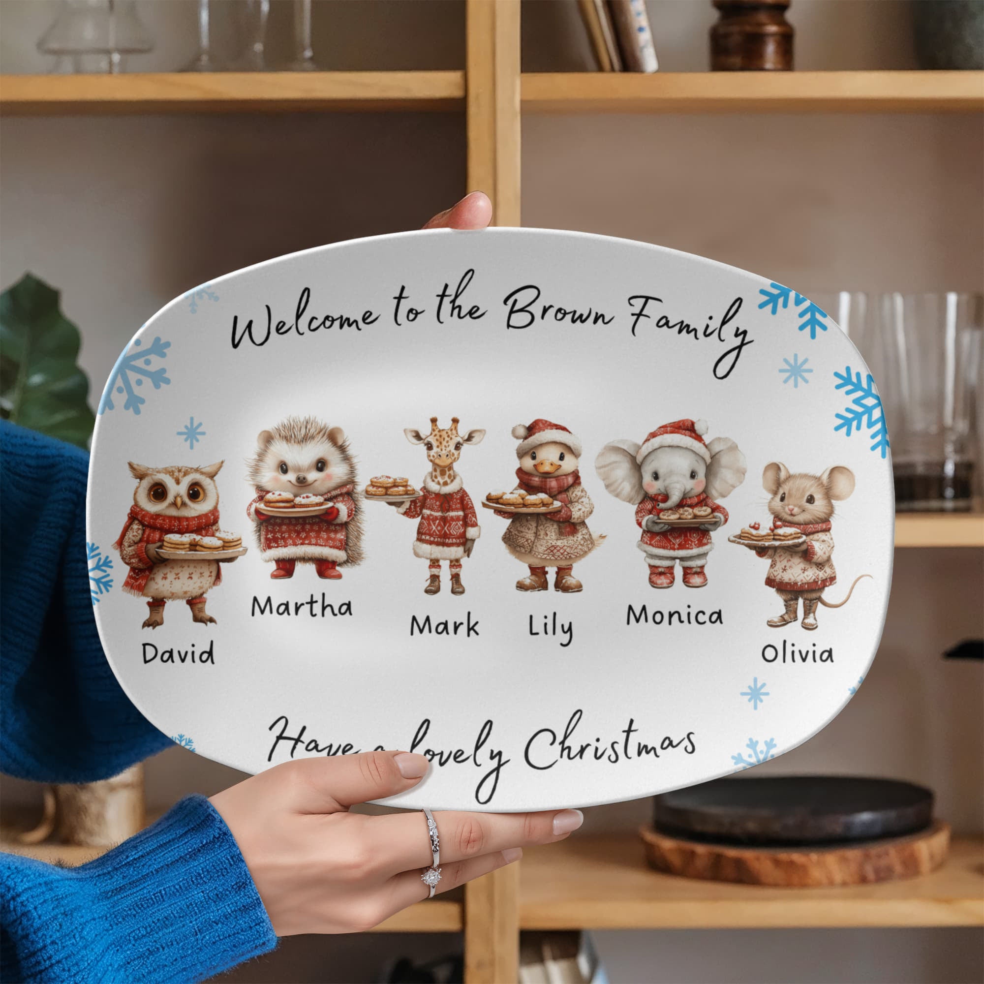 personalized Christmas family platter