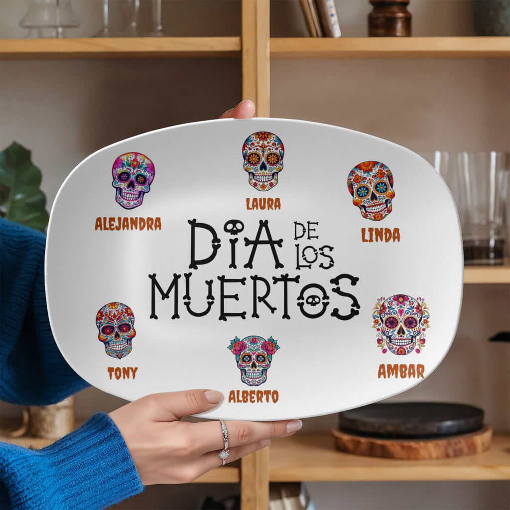 dia de los muertos personalized family platter with names