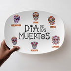 dia de los muertos personalized family platter with names