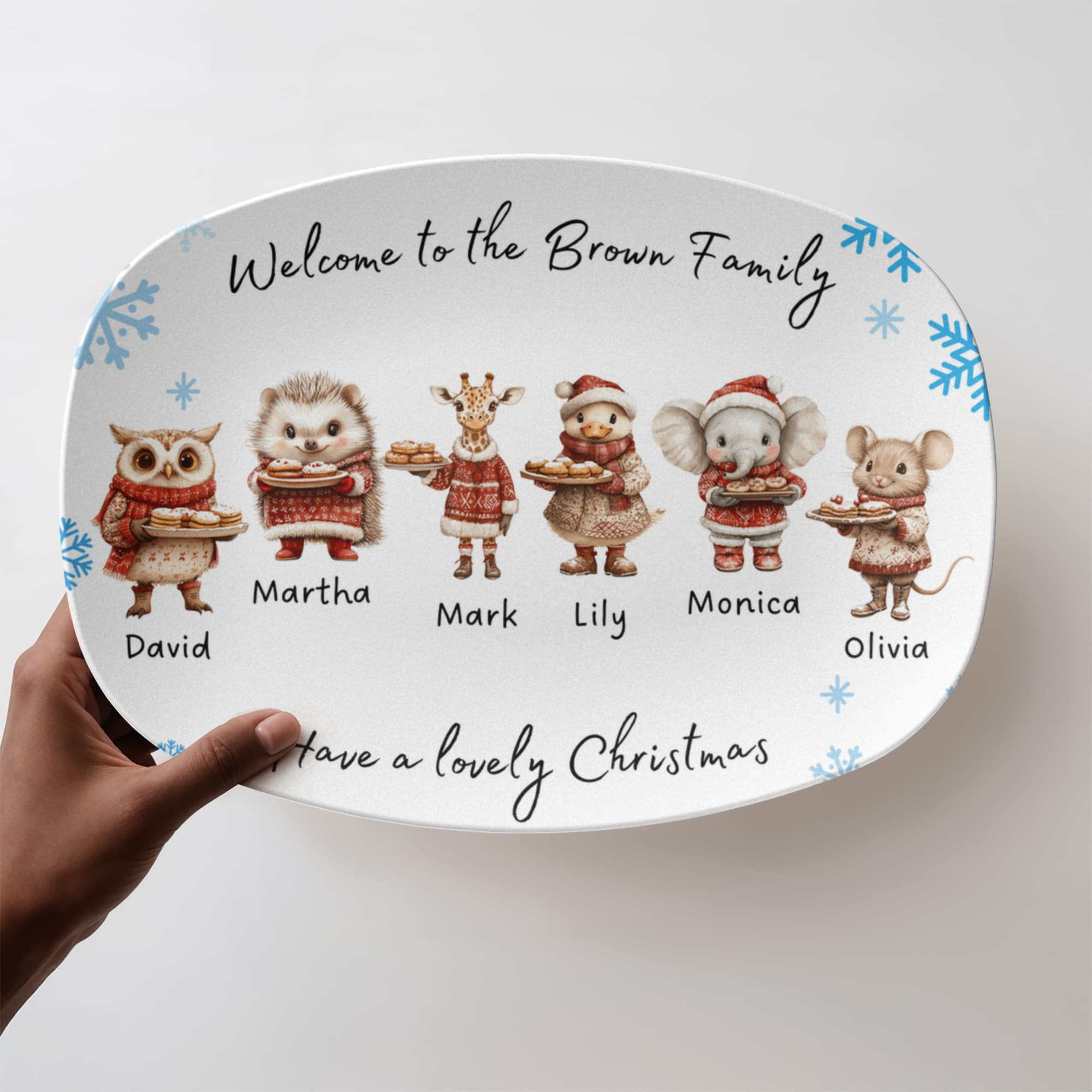 personalized Christmas family platter