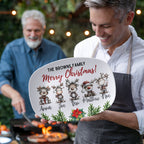 Reindeer family personalized Christmas platter