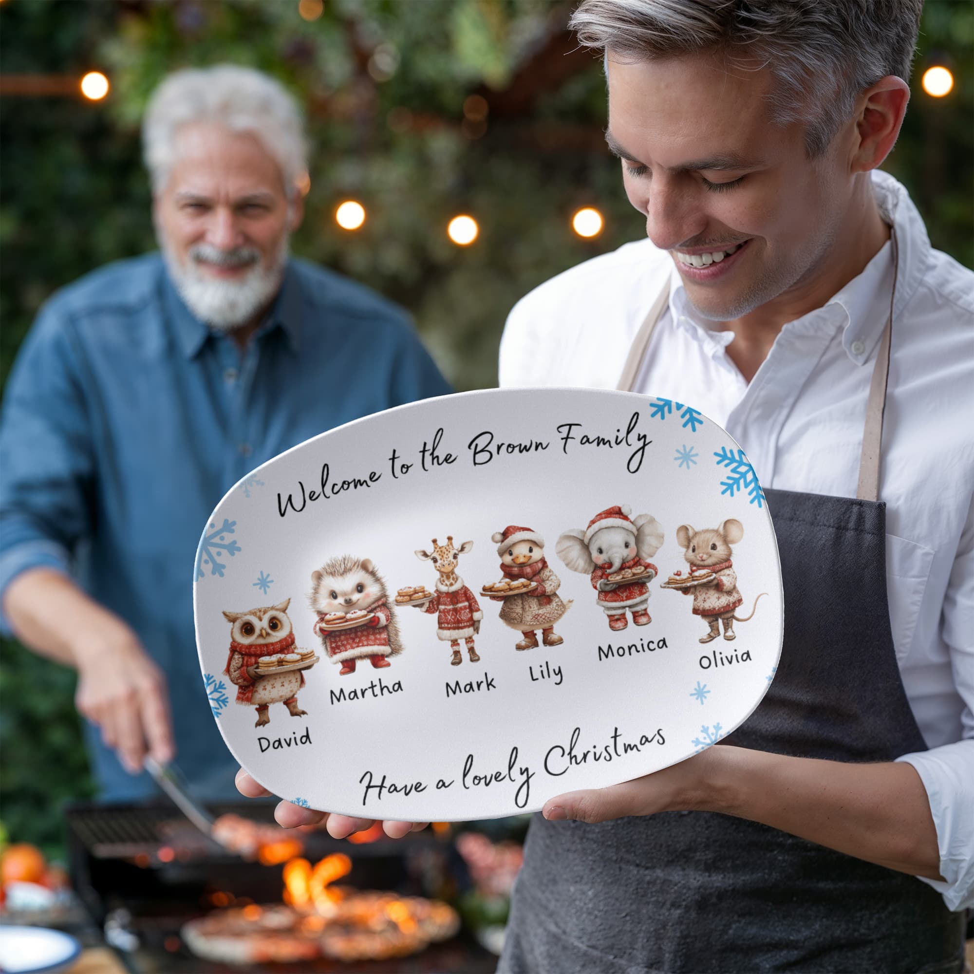 personalized Christmas family platter