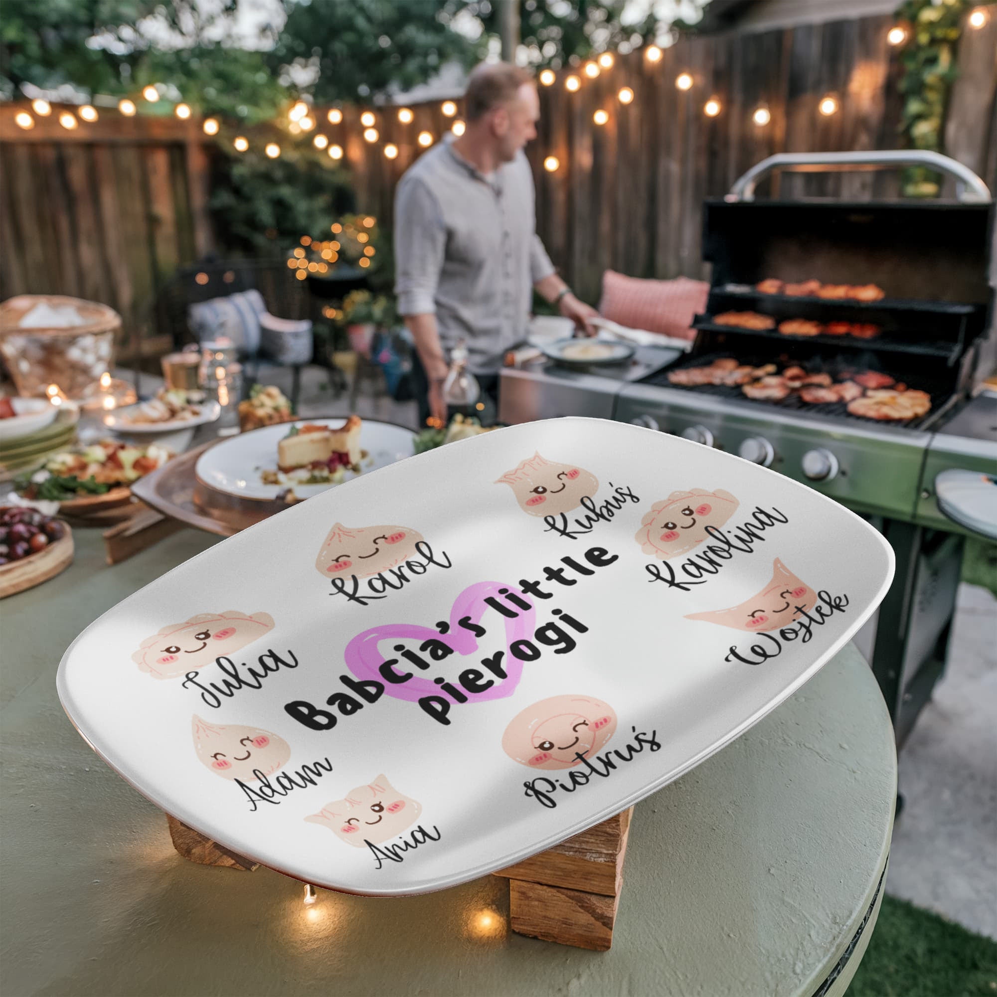 Babcia's little pierogi - personalized family platter with names Polish gift Family