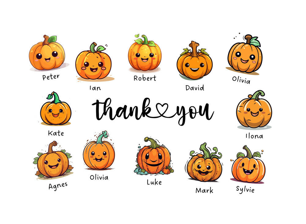 Personalized Pumpkin Family Thanksgiving Platter with Names