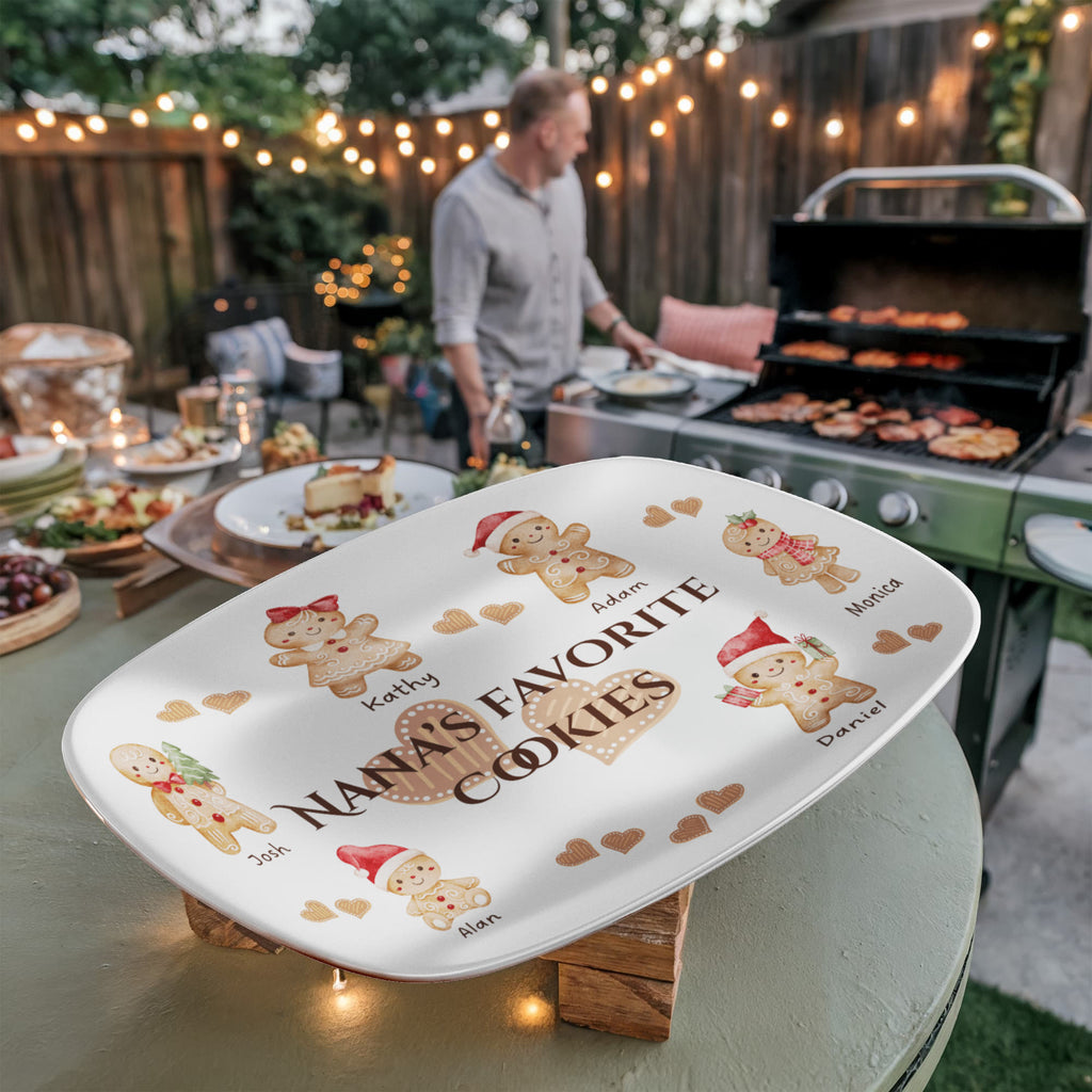 personalized family platter with names - gingerbreads characters