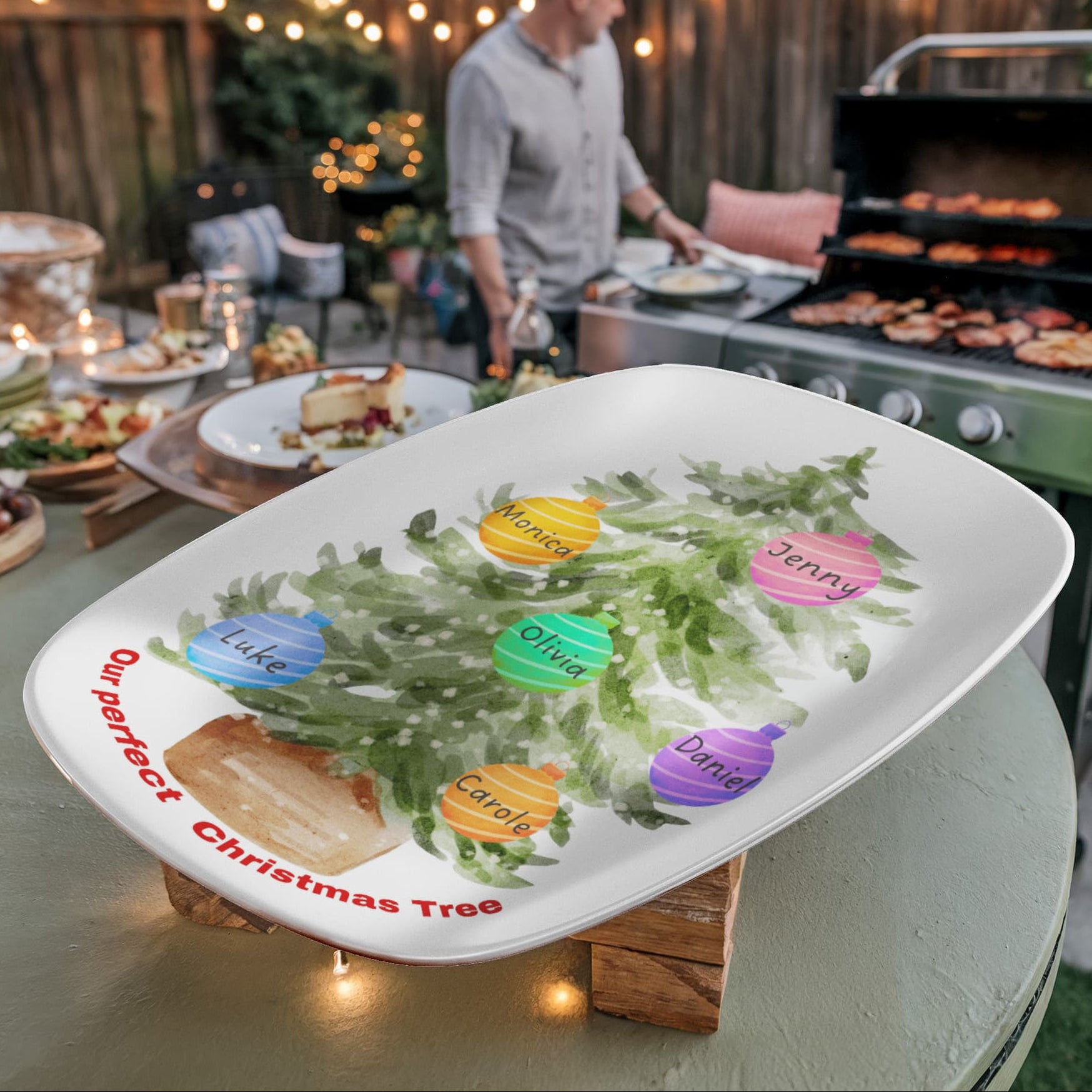 personalized christmas family tree platter