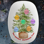 personalized platter with a christmas tree