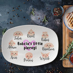 Babcia's little pierogi - personalized family platter with names Polish gift Family