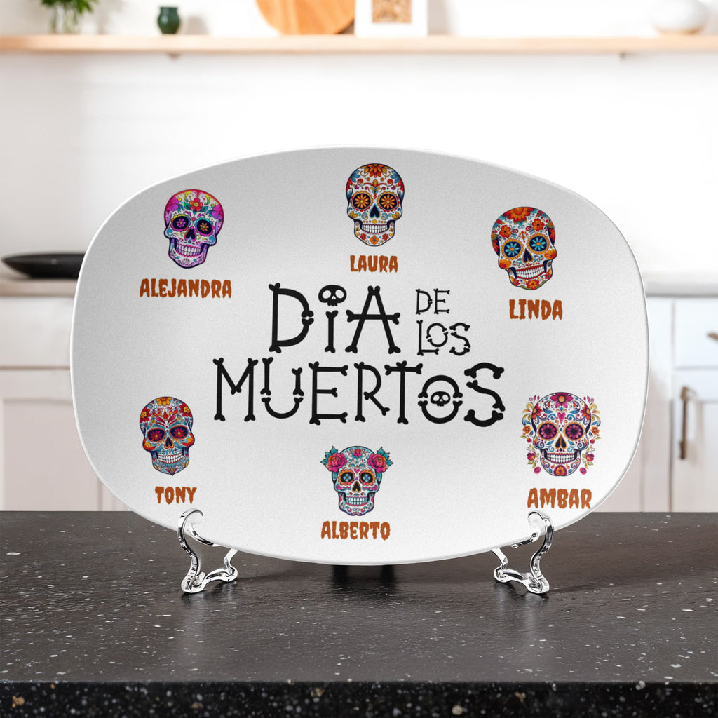 dia de los muertos personalized family platter with names