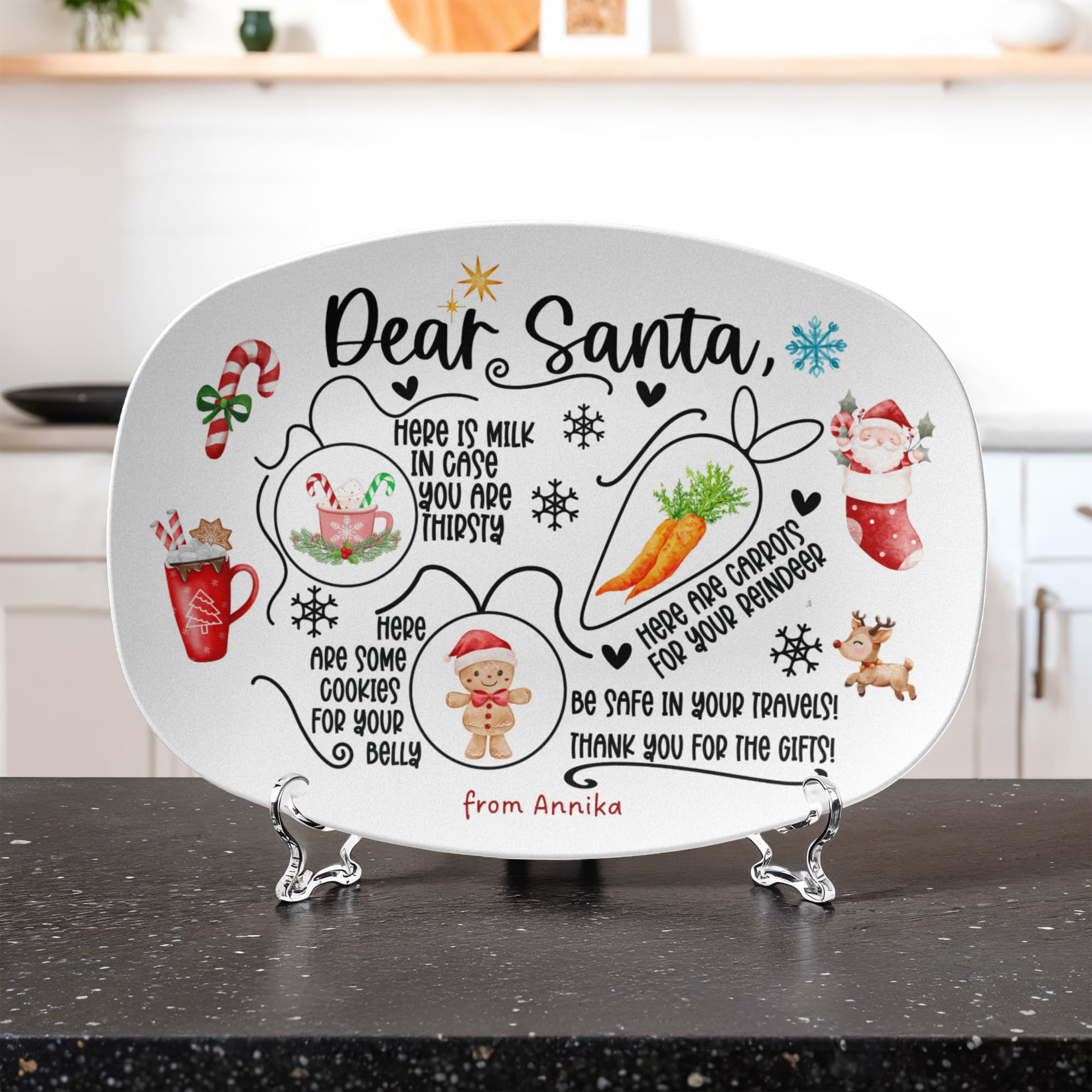Personalized platter for Santa