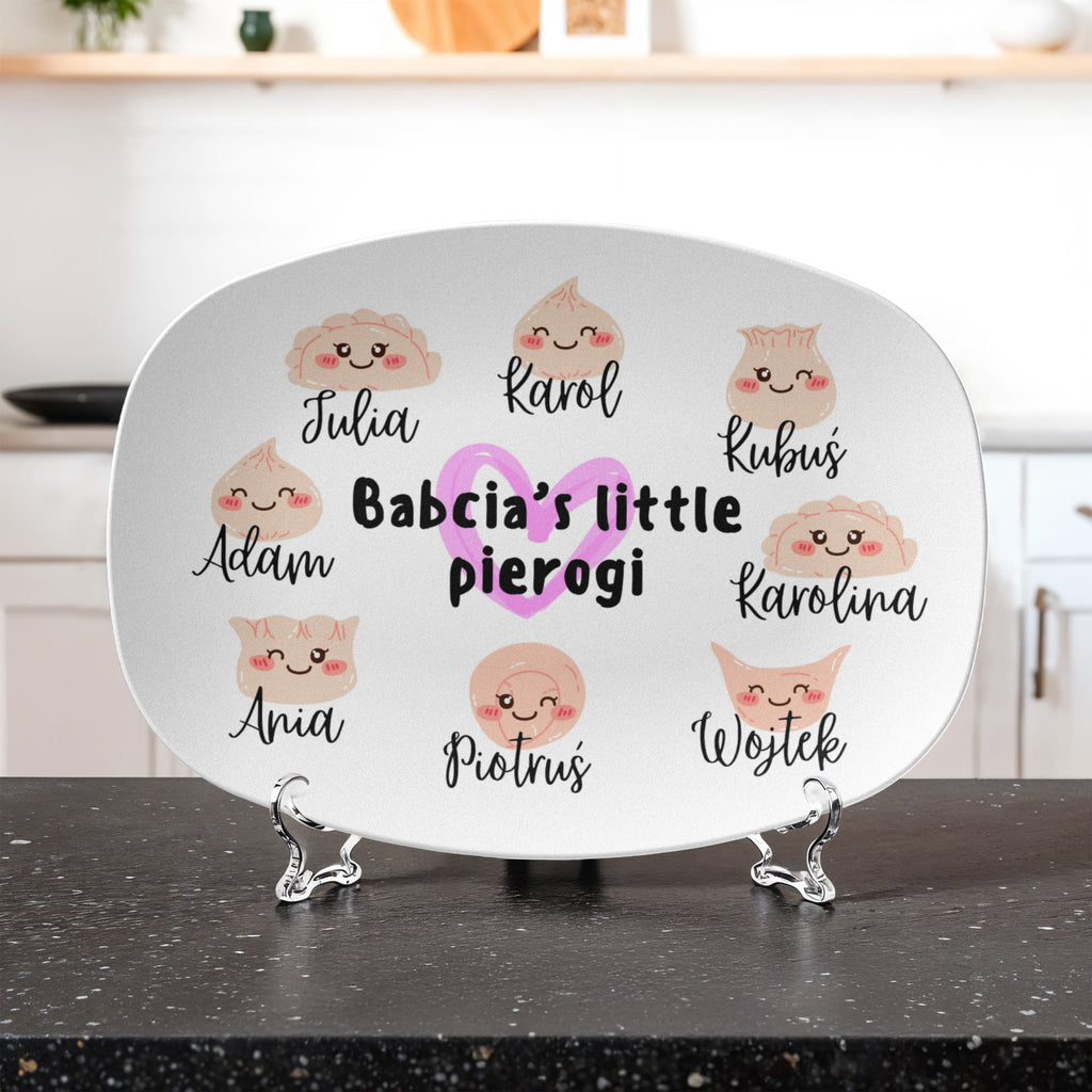 Babcia's little pierogi - personalized family platter with names Polish gift Family