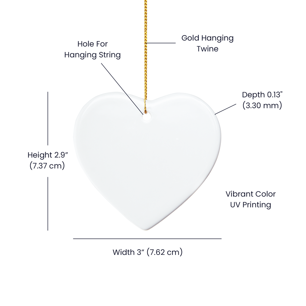 Polish Heart Ornament | Ceramic Christmas Decoration | Polish Heritage Decor