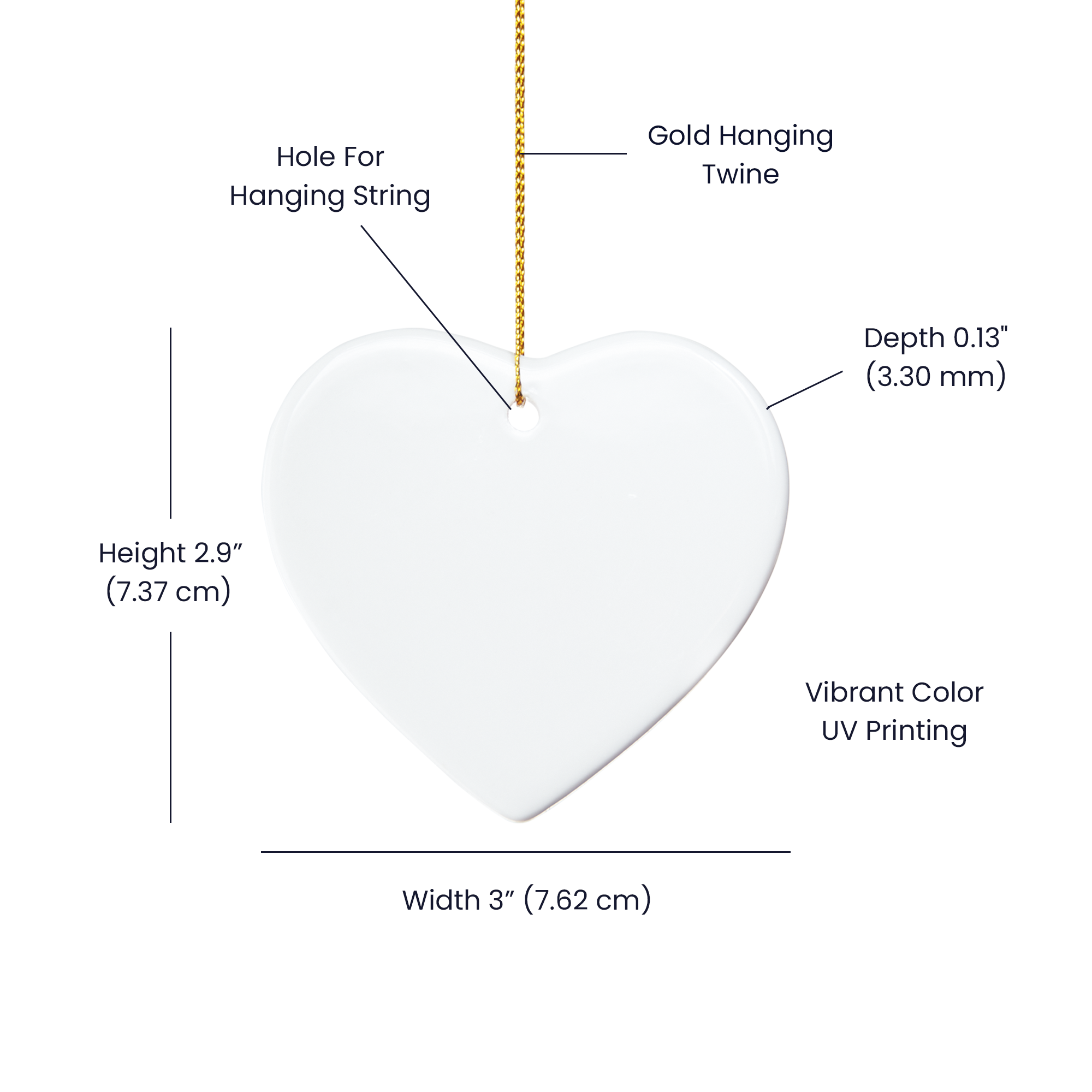 Polish Heart Ornament | Ceramic Christmas Decoration | Polish Heritage Decor