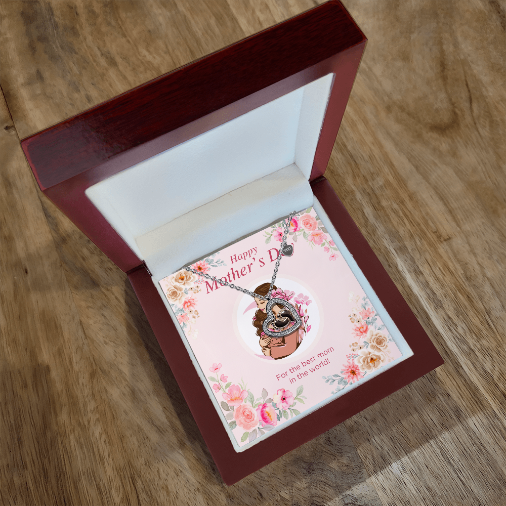 Baby Feet Heart Necklace for Mother's Day