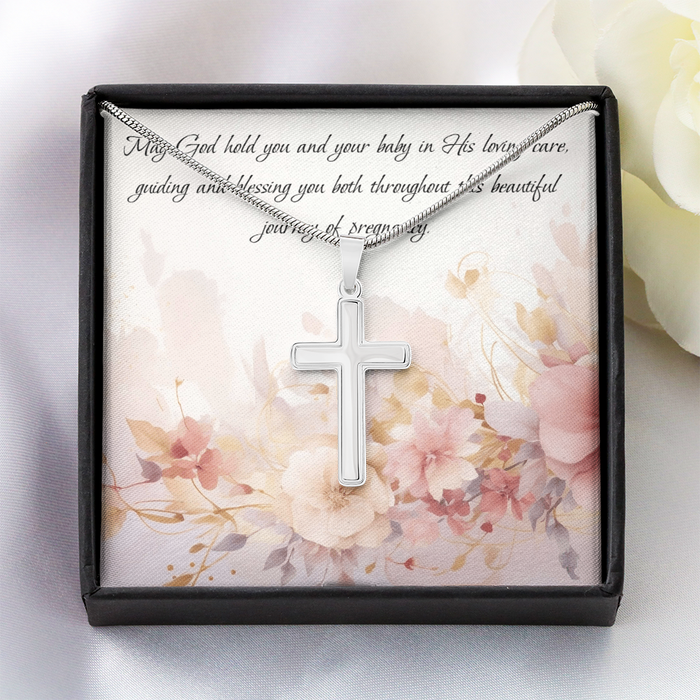 Collar de cruz de acero inoxidable: la protección de Dios para el embarazo