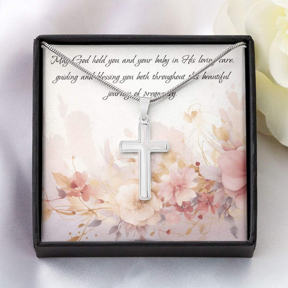 Stainless Steel Cross Necklace - God's protection for pregnancy