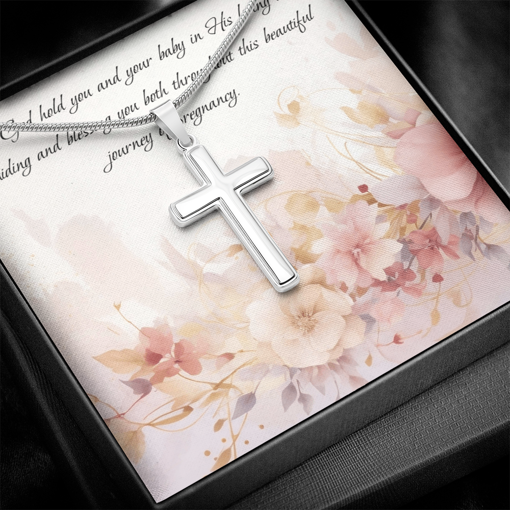 Collar de cruz de acero inoxidable: la protección de Dios para el embarazo