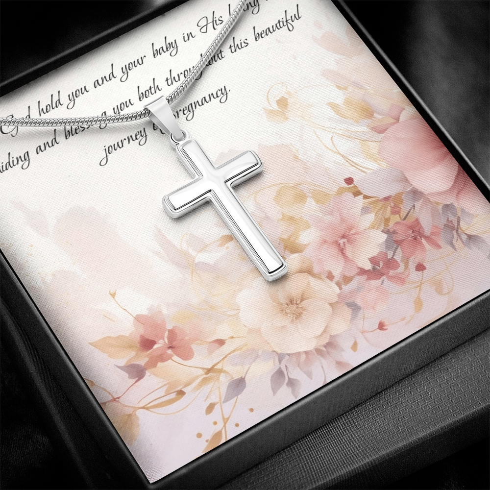 Stainless Steel Cross Necklace - God's protection for pregnancy