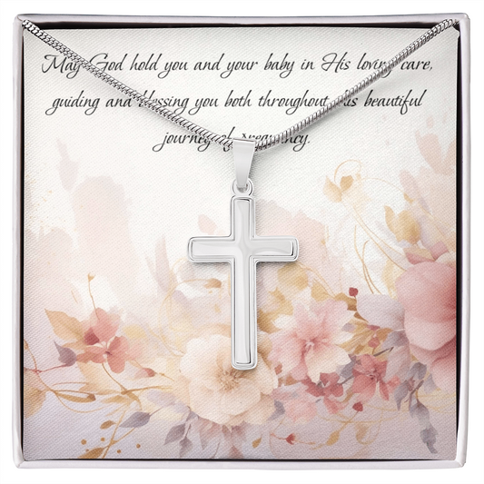 Stainless Steel Cross Necklace - God's protection for pregnancy