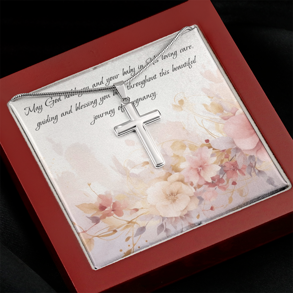 Collar de cruz de acero inoxidable: la protección de Dios para el embarazo