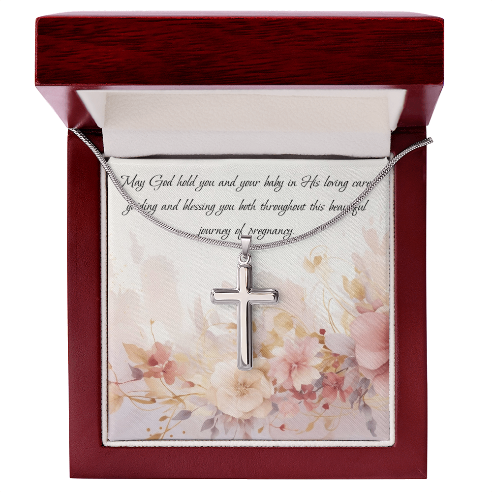 Collar de cruz de acero inoxidable: la protección de Dios para el embarazo