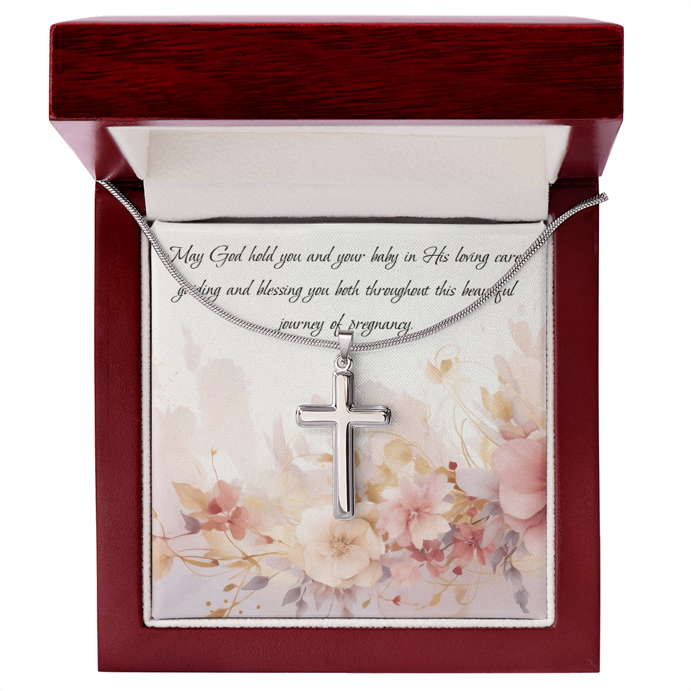 Stainless Steel Cross Necklace - God's protection for pregnancy